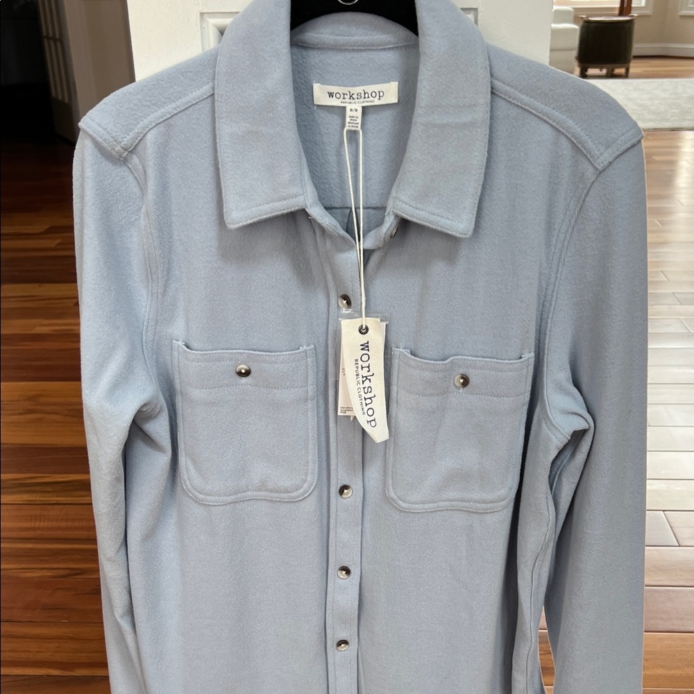 Workshop Republic NWT soft Powder Blue button down